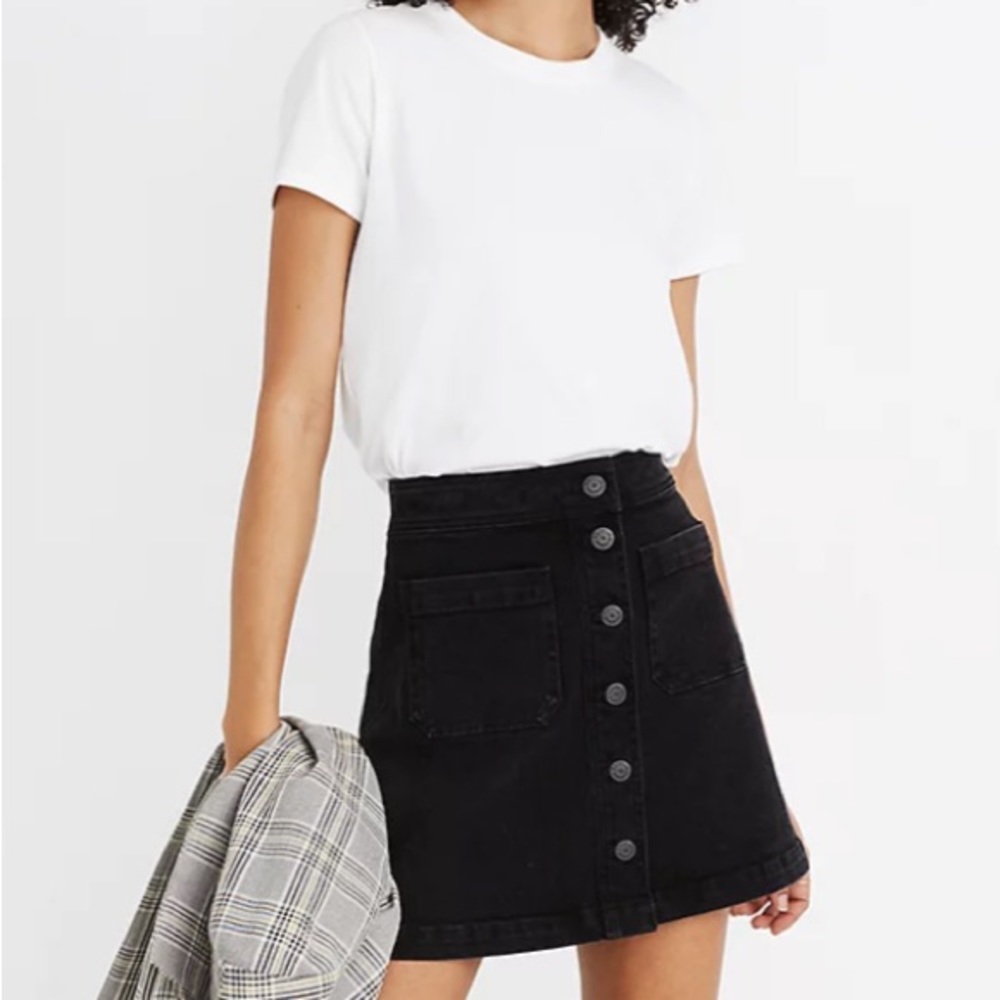 NWT Madewell Denim A-Line Mini Skirt: Patch Pocket Edition Size 26